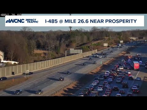 1 person killed in motorcycle crash on I-485 in north Charlotte