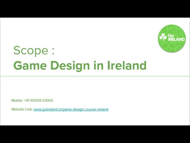 Scope of Game Design in Ireland