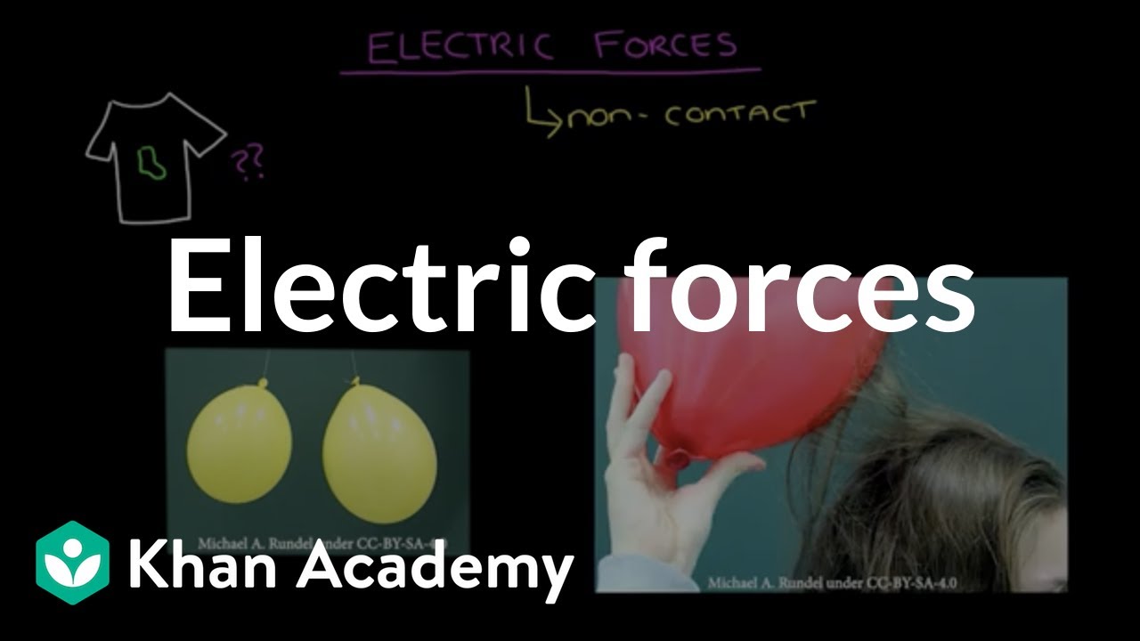 Electric forces | Forces at a distance | Middle school physics | Khan Academy