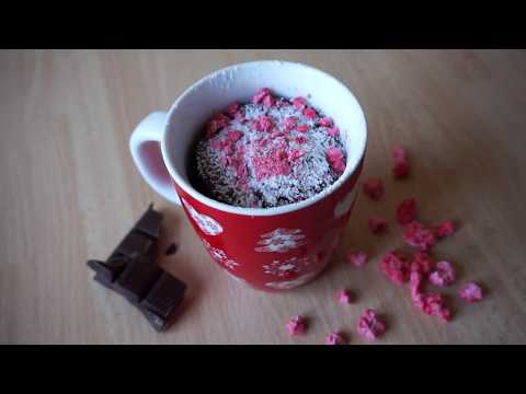 Chocolate and Pink Praline Mug Cake