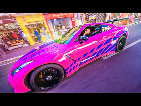CAUSANDO NA RUA COM MEU NISSAN GTR ROSA