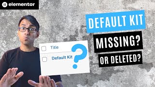 Default Kit Template Missing or Deleted or Needs to be Reset - Elementor Wordpress Tutorial