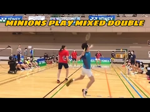 EXHIBITION MATCH MINIONS PLAY MIXED DOUBLE WITH JAPAN PLAYERS