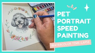 Watercolor Speed Painting- Pet Portrait Time-Lapse