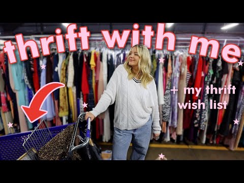 come thrift with me for SUMMER! ☀️ (my thrift wish list, home decor, JORTS & more!)