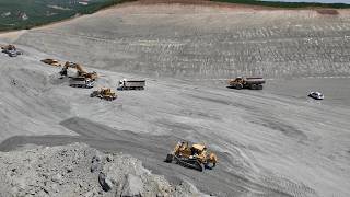 Cat D8R Bulldozer Working On Huge Highway Constr. Site - Sotiriadis/Labrianidis Constructions 4k