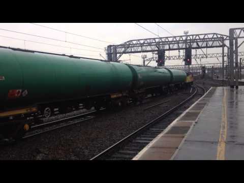 colas 56105 departs crewe with the sinfin tanks 3/10/13