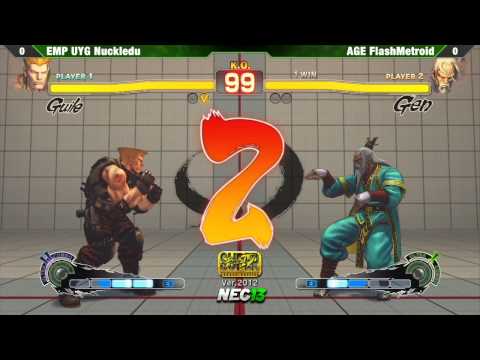 SSF4 AE2012 Top 8 EMP UYG Nuckledu vs AGE FlashMetroid  - NEC13 Tournament