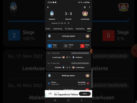 Atalanta Bergamo vs Bayer 04 Leverkusen/Endstand 3:0 für Atalanta bergamo/im Europa League Finale