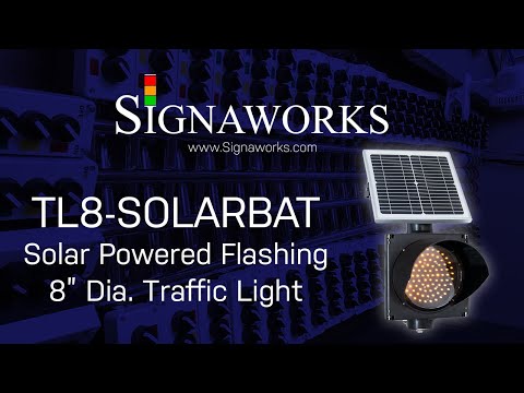 TL8-SOLARBAT | Solar Powered Amber Flashing Traffic Light