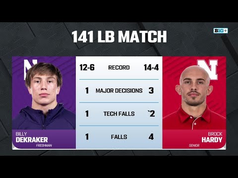 141 lbs: Northwestern's Billy Dekraker vs. Nebraska's Brock Hardy | Nebraska Wrestling
