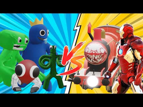 TEAM RAINBOW FRIENDS, GARTEN OF BAN BAN vs TEAM CHOO CHOO CHARLES, IRON-MAN