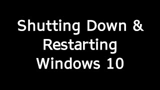 Shut Down or Restart Windows 10 using the Keyboard