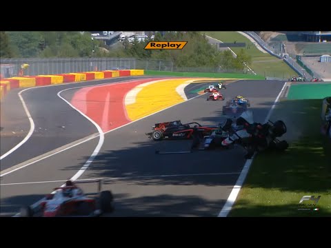 Italian Formula 4 Championship 2023. R2 Circuit de Spa-Francorchamps. Huge Crash