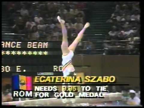 Olympics - 1984 Los Angeles - Womens Gymnastics - Beam - ROM Simona Pauga   imasportsphile