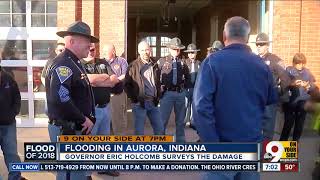 Indiana governor surveys flood damage
