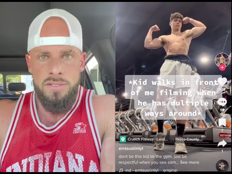 Young kid thinks he owns the gym becuase hes filming. 😑