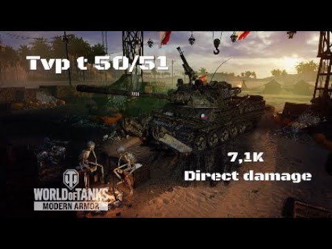 Tvp t 50/51 in Rio Perla:7,1K direct damage :Wot console - World of Tanks