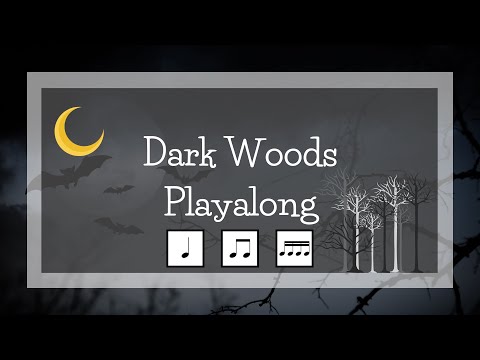 Spooky Halloween Rhythm Play Along - Quarter, Eighth, Sixteenth Notes - Dark Woods