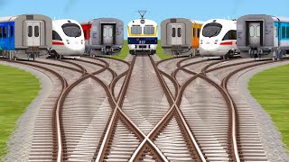 Download lagu Indian Railways High Speed Train Crossing | By Daimond Branched Bumpy Railroad Tracks | train games mp3