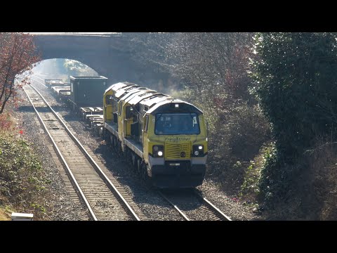 Freightliner Class 70 No's. 70008 & 70001 on 6E53 Crewe Basford Hall - Hunslet Yard on 28.02.21 - HD