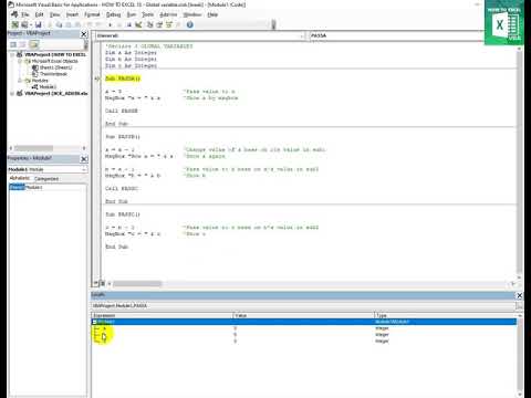HOW TO EXCEL 10 – GLOBAL VARIABLE IN VBA