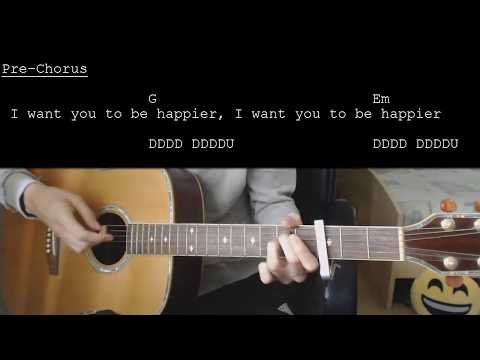 Marshmello Ft. Bastille – Happier EASY Guitar Tutorial With Chords/Lyrics