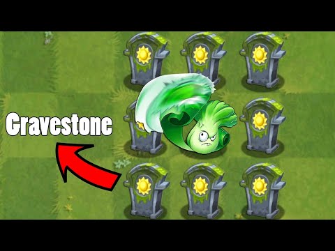 PvZ 2 - All FREE Plant (Max Level) can destroy 8 Sun Gravestone by using only 1 Plant food?