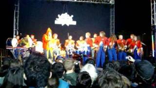 Pride of Arizona Drumline performing Gold Skull with Miniature Tigers at Red Bull Soundclash