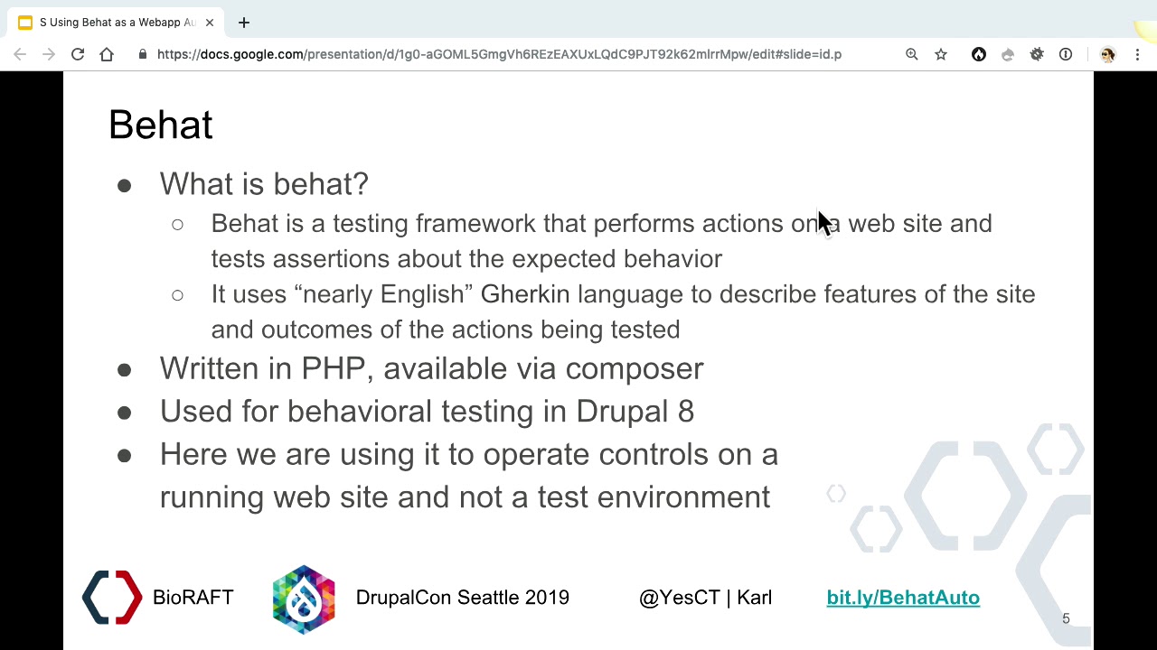 DrupalCon Seattle 2019: Using Behat as a Webapp Automation Tool