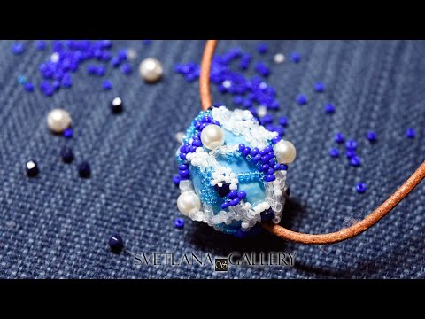 Wrapping Ceramic Bead Using Free-form Peyote Stitch Technique