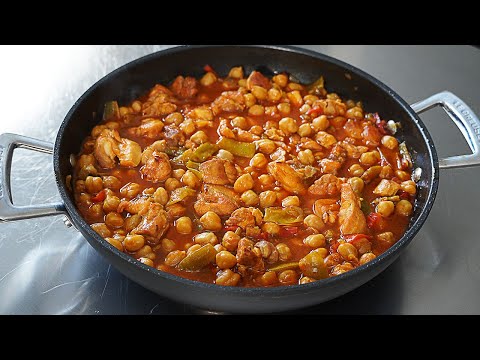 GARBANZOS CON POLLO Y VERDURAS. FÁCIL Y SUCULENTO