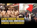 Stone Pelting Lathi Charge Chaos Clash Ganesh Idol Immersion Sparks Controversy in Mandya