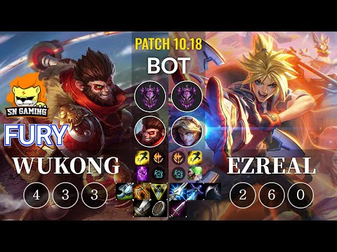SN Fury Wukong vs Ezreal Bot - KR Patch 10.18