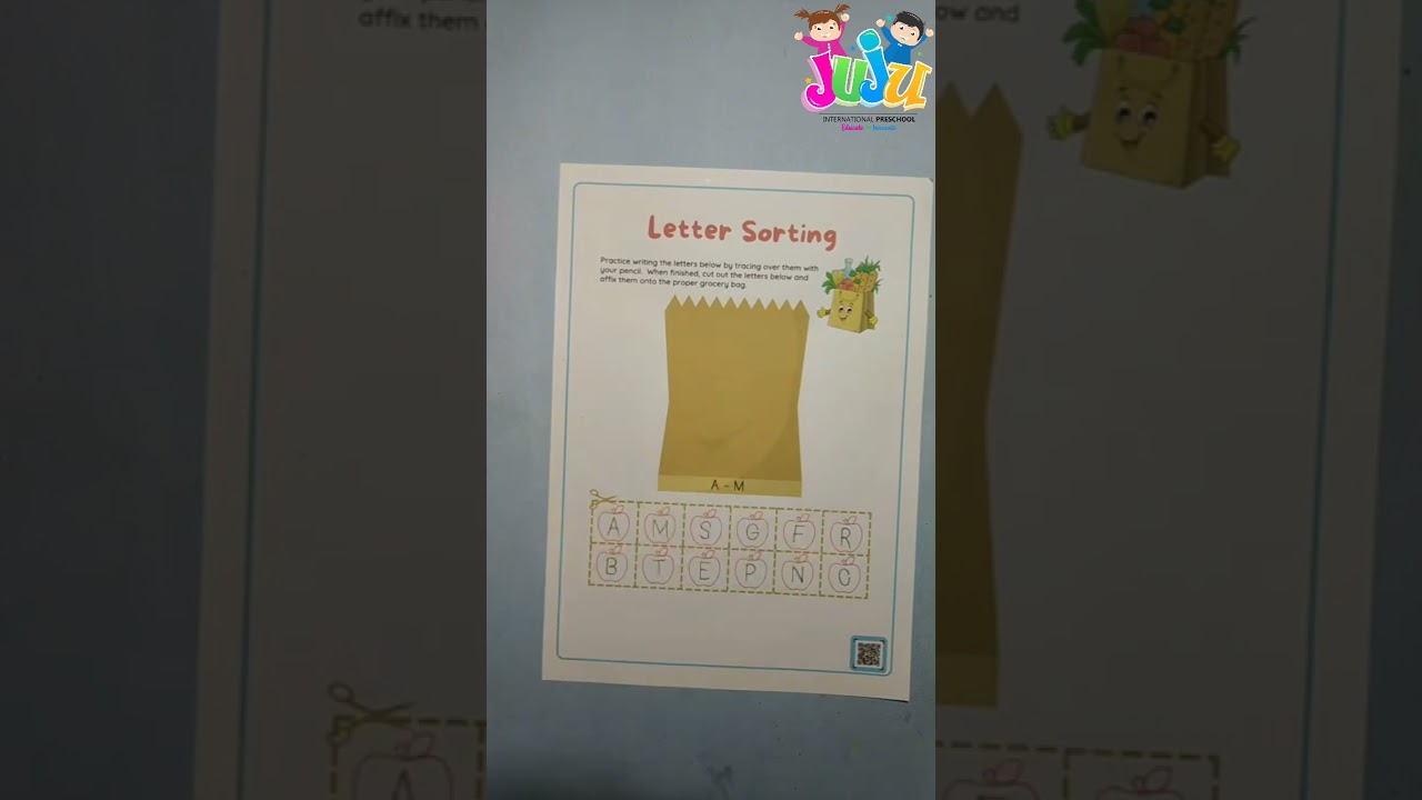 Letter sorting worksheet for children