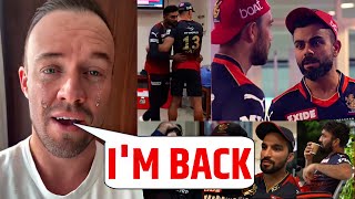 Emotional AB DeVilliers Give Good News to Kohli & Rcb After Loosing in  RCB vs RR Qualifier Match
