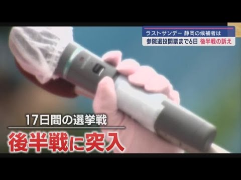 YouTube Video 参院選ラストサンデー…共産・参政・諸派・無所属 静岡選挙区(後) 日焼けで真っ黒の候補者たちが懸命の訴え