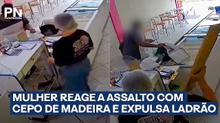 Assaltante foge após reação de Mulher corajosa