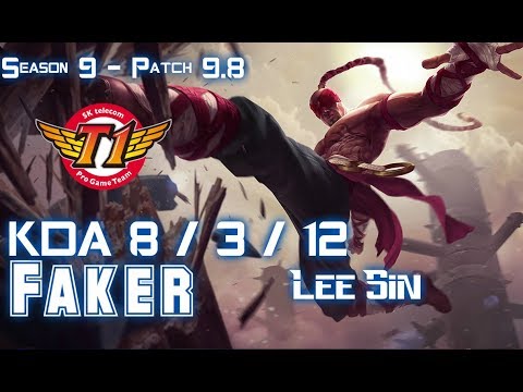 SKT T1 Faker LEE SIN vs AMUMU Jungle - Patch 9.8 KR Ranked