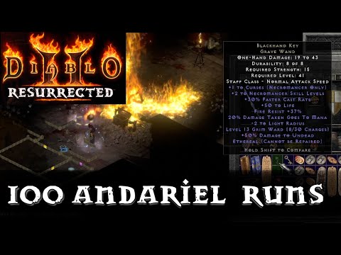 Diablo 2 Resurrected:  100 Hell Andariel Runs Drop Highlights!!!