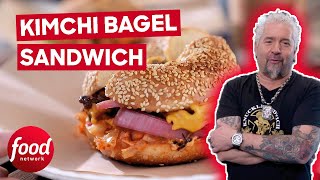 Guy Fieri Visits Bagel & Pizza Fusion HEAVEN! | Diners, Drive-ins & Dives