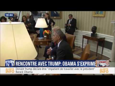 Les premières images de lentrevue entre Barack Obama et Donald Trump à la Maison blanche
