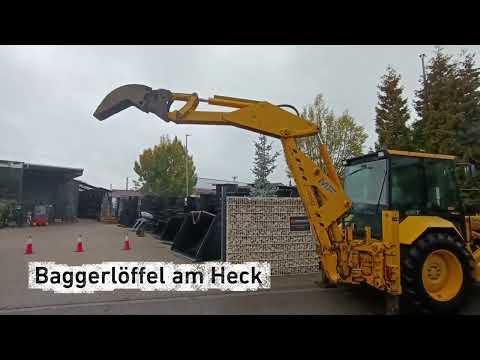 Radlader / Baggerlader MF 50 HX mit nur 2.962 Bh, Allrad (4x4), Zusatzhydraulik und 2 Baggerlöffeln