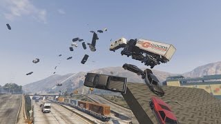 Gta 5 train RAMP on street &amp; highway