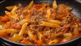 Delicious pasta with minced meat that my whole family loves! I make it over and over again!