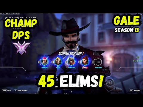 45 ELIMS! GALE | RANK 1 HITSCAN! | CASSIDY | OVERWATCH 2 SEASON 13 GAMEPLAY