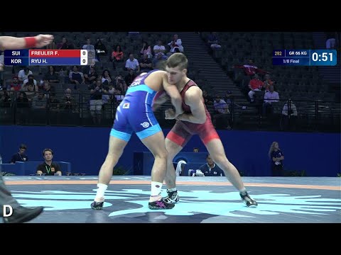 1/8 GR - 66 kg: H. RYU (KOR) df. F. FREULER (SUI) by VPO1, 5-2