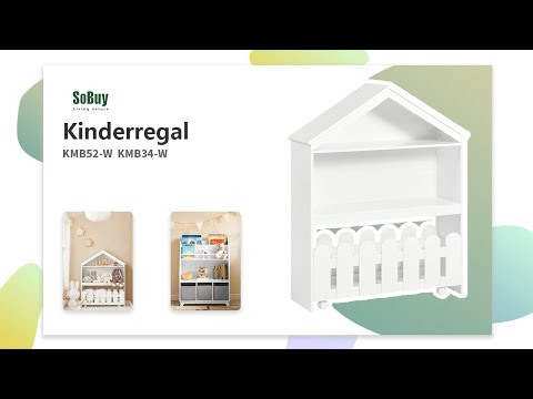 Kinderregal KMB52-W Weiß - Holzwerkstoff - 91 x 114 x 30 cm