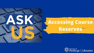 Accessing Course Reserves