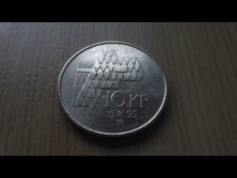 10 KR coin of Norway from 1995 - The Norwegian krone in HD
